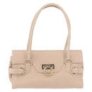 Salvatore Ferragamo Gancini Tote Bag Leather Pink Gold Auth 207096-2