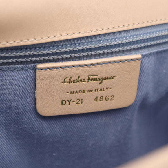 Salvatore Ferragamo Gancini Tote Bag Leather Pink Gold Auth 207096