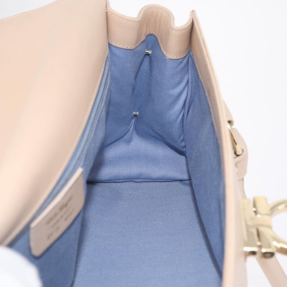 Salvatore Ferragamo Gancini Tote Bag Leather Pink Gold Auth 207096