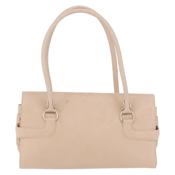 Salvatore Ferragamo Gancini Tote Bag Leather Pink Gold Auth 207096