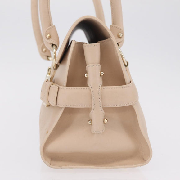 Salvatore Ferragamo Gancini Tote Bag Leather Pink Gold Auth 207096