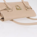 Salvatore Ferragamo Gancini Tote Bag Leather Pink Gold Auth 207096-8