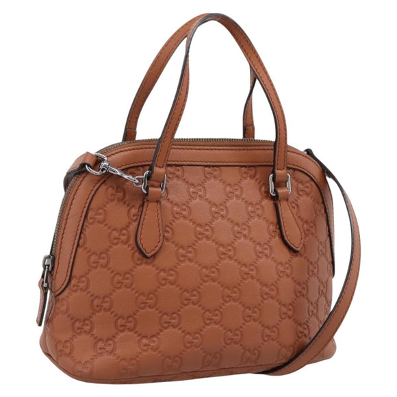 GUCCI Micro GG Canvas Guccissima Leather Outlet 2way Brown 341504 Auth 207098