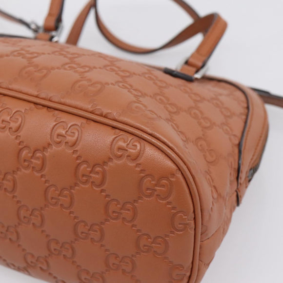 GUCCI Micro GG Canvas Guccissima Leather Outlet 2way Brown 341504 Auth 207098
