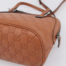 GUCCI Micro GG Canvas Guccissima Leather Outlet 2way Brown 341504 Auth 207098-14