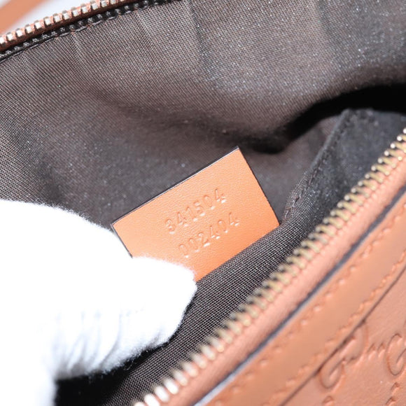 GUCCI Micro GG Canvas Guccissima Leather Outlet 2way Brown 341504 Auth 207098