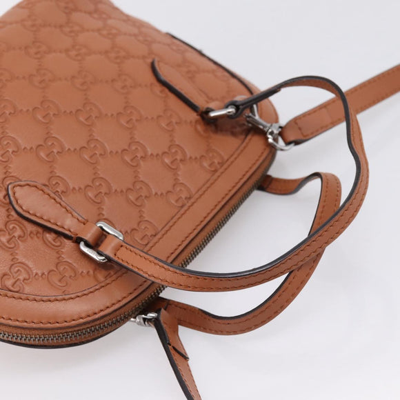 GUCCI Micro GG Canvas Guccissima Leather Outlet 2way Brown 341504 Auth 207098