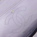 CHANEL Big Matelasse30 Chain Shoulder Bag Lamb Skin Purple Silver CC Auth 207100-21