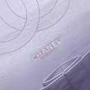 CHANEL Big Matelasse30 Chain Shoulder Bag Lamb Skin Purple Silver CC Auth 207100-22