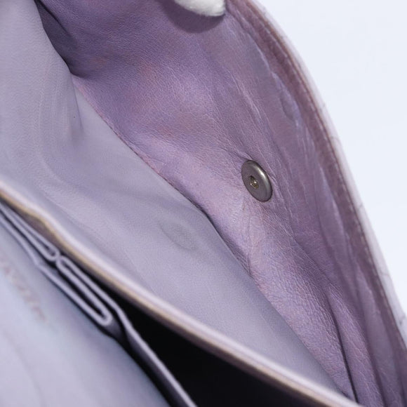 CHANEL Big Matelasse30 Chain Shoulder Bag Lamb Skin Purple Silver CC Auth 207100