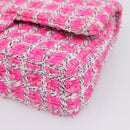 CHANEL Chain Matelasse 25 Shoulder Bag tweed Pink Silver CC Auth 207101SM-8