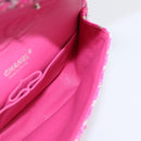 CHANEL Chain Matelasse 25 Shoulder Bag tweed Pink Silver CC Auth 207101SM-24