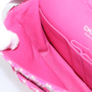 CHANEL Chain Matelasse 25 Shoulder Bag tweed Pink Silver CC Auth 207101SM-25