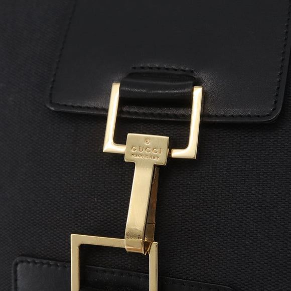 GUCCI Jackie Shoulder Bag Canvas Black Gold 001 4129 Auth 207102A