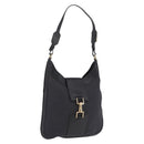 GUCCI Jackie Shoulder Bag Canvas Black Gold 001 4129 Auth 207102A-1
