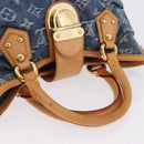 LOUIS VUITTON Monogram Denim Preity Hand Bag Blue M95020 LV Auth 207103V-10