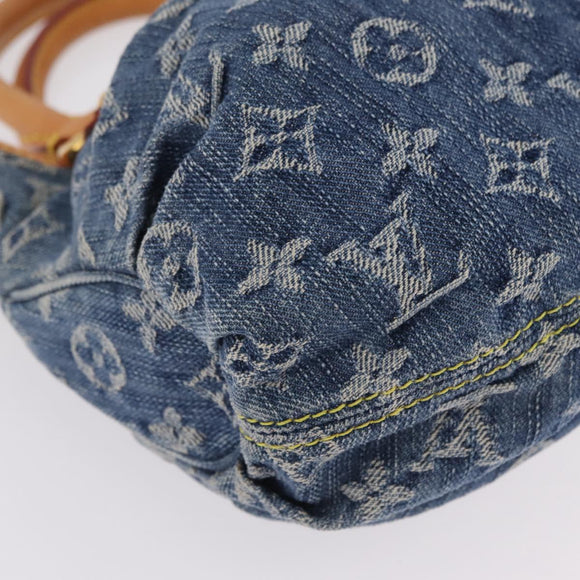 LOUIS VUITTON Monogram Denim Preity Hand Bag Blue M95020 LV Auth 207103V