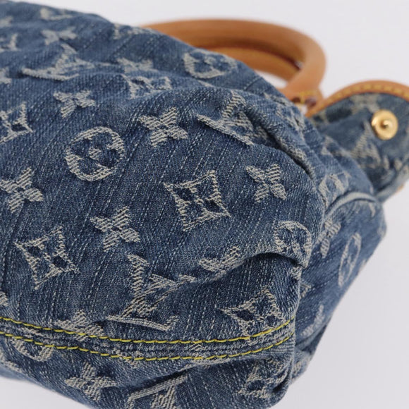 LOUIS VUITTON Monogram Denim Preity Hand Bag Blue M95020 LV Auth 207103V