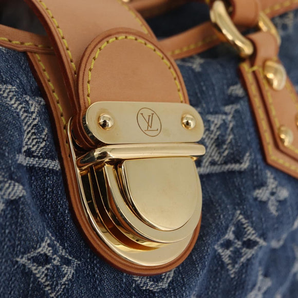 LOUIS VUITTON Monogram Denim Preity Hand Bag Blue M95020 LV Auth 207103V