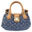 LOUIS VUITTON Monogram Denim Preity Hand Bag Blue M95020 LV Auth 207103V-2