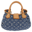 LOUIS VUITTON Monogram Denim Preity Hand Bag Blue M95020 LV Auth 207103V-3