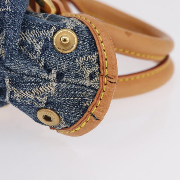 LOUIS VUITTON Monogram Denim Preity Hand Bag Blue M95020 LV Auth 207103V