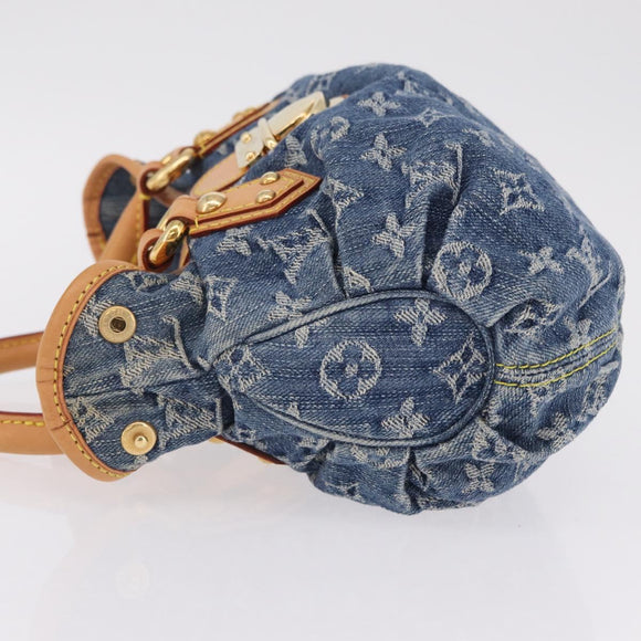 LOUIS VUITTON Monogram Denim Preity Hand Bag Blue M95020 LV Auth 207103V