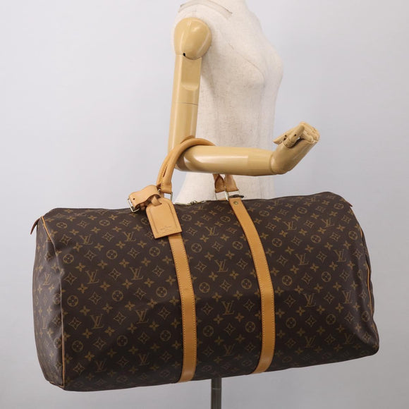 LOUIS VUITTON Monogram Keepall 60 Boston Bag M41422 LV Auth 207108V