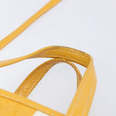 Balenciaga Bazaar Shopper Bag Leather 2way Yellow Silver 443096 Auth 207110A-11