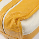 Balenciaga Bazaar Shopper Bag Leather 2way Yellow Silver 443096 Auth 207110A-17
