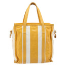 Balenciaga Bazaar Shopper Bag Leather 2way Yellow Silver 443096 Auth 207110A-3