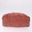 PRADA Tote Bag Suede Silver Pink Auth 207111A-6