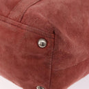 PRADA Tote Bag Suede Silver Pink Auth 207111A-18