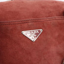 PRADA Tote Bag Suede Silver Pink Auth 207111A-20