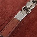 PRADA Tote Bag Suede Silver Pink Auth 207111A-22