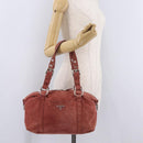 PRADA Tote Bag Suede Silver Pink Auth 207111A-28