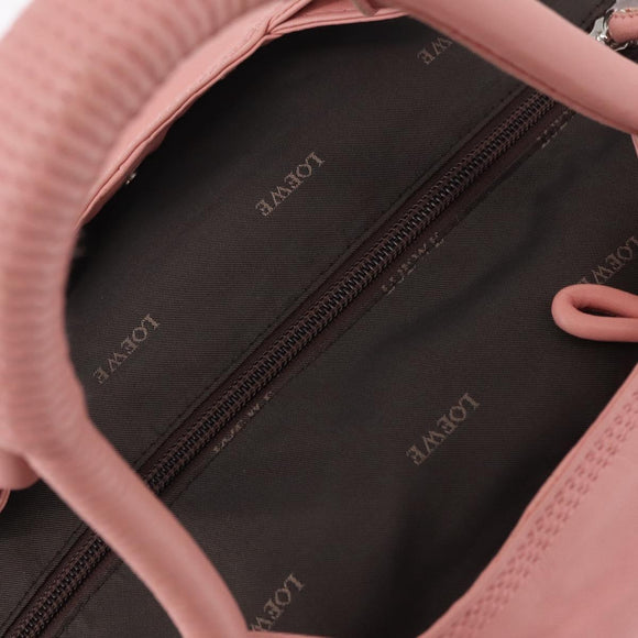 LOEWE Hand Bag Leather Pink Silver Auth 207112A