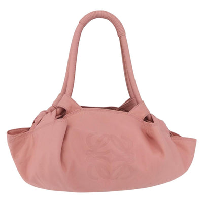LOEWE Hand Bag Leather Pink Silver Auth 207112A - 0