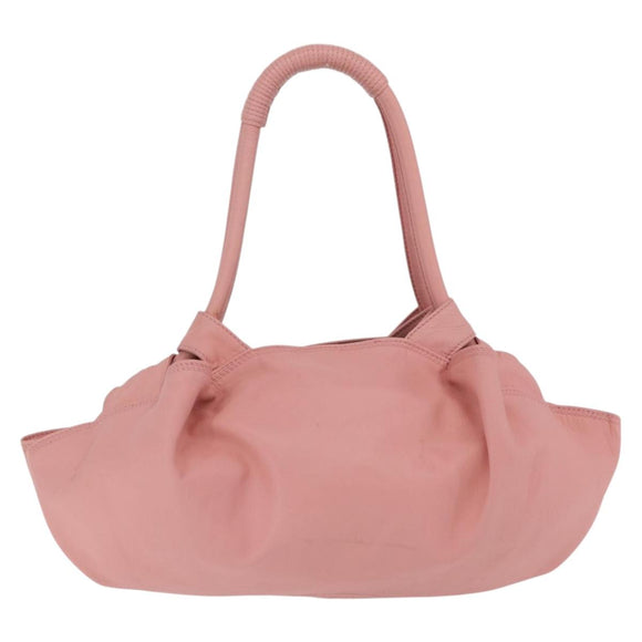 LOEWE Hand Bag Leather Pink Silver Auth 207112A