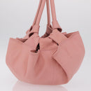 LOEWE Hand Bag Leather Pink Silver Auth 207112A-4