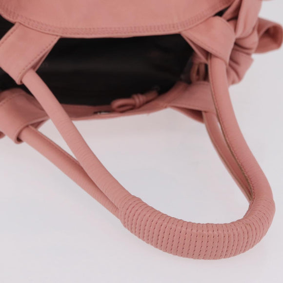 LOEWE Hand Bag Leather Pink Silver Auth 207112A