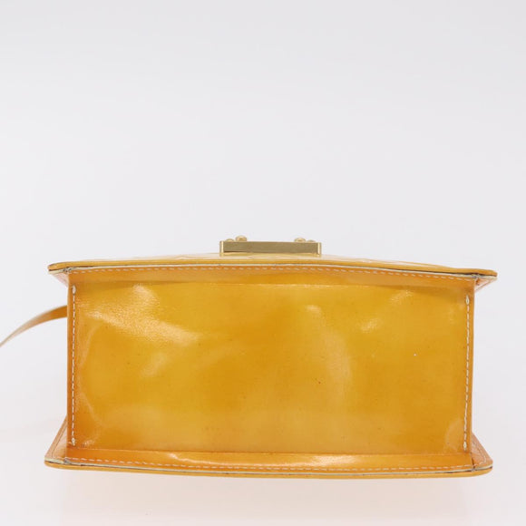 LOUIS VUITTON Monogram Vernis Spring Street Bag Lime Yellow M91068 Auth 207113