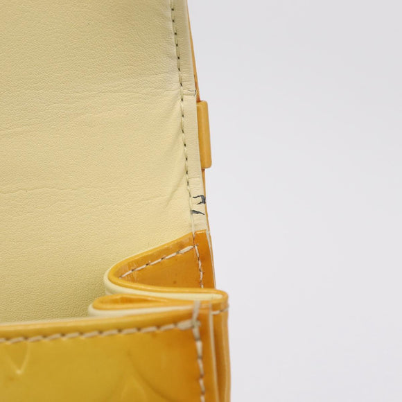 LOUIS VUITTON Monogram Vernis Spring Street Bag Lime Yellow M91068 Auth 207113