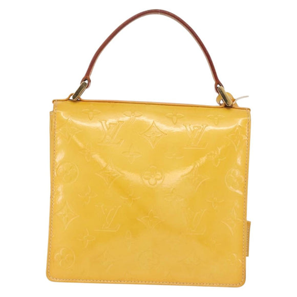 LOUIS VUITTON Monogram Vernis Spring Street Bag Lime Yellow M91068 Auth 207113