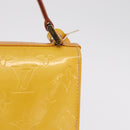 LOUIS VUITTON Monogram Vernis Spring Street Bag Lime Yellow M91068 Auth 207113-4