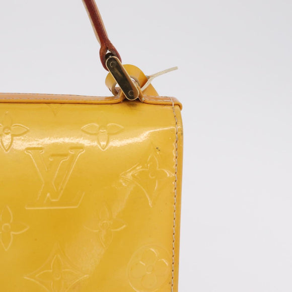 LOUIS VUITTON Monogram Vernis Spring Street Bag Lime Yellow M91068 Auth 207113