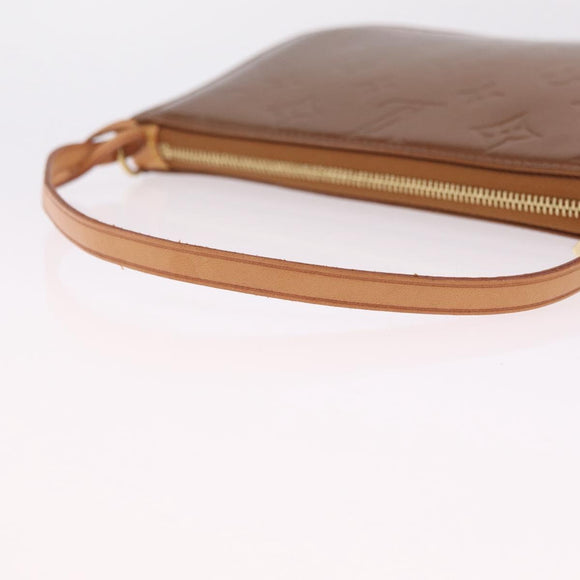 LOUIS VUITTON Monogram Vernis Lexington Pouch Bronze M91133 LV Auth 207114A