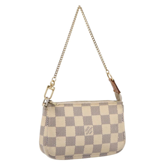 LOUIS VUITTON Damier Azur Mini Pochette Accessoires Pouch N63005 LV Auth 207118