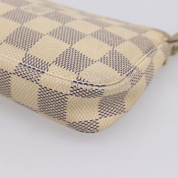 LOUIS VUITTON Damier Azur Mini Pochette Accessoires Pouch N63005 LV Auth 207118