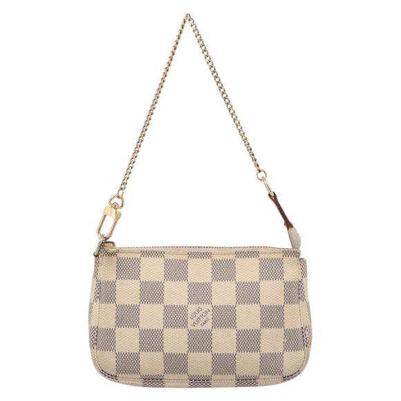 LOUIS VUITTON Damier Azur Mini Pochette Accessoires Pouch N63005 LV Auth 207118